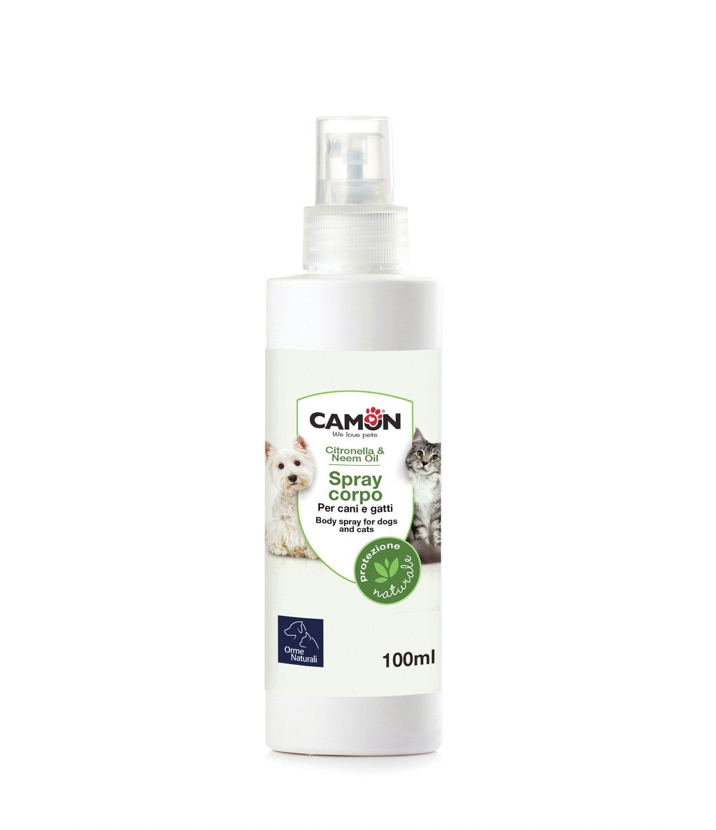 Camon Spray corpo per cani e gatti con Citronella e Olio di Neem - 100ml Camon Spray corpo per cani e gatti con Citronella e Olio di Neem - 100ml